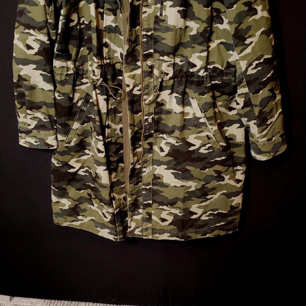 Long Camouflage Hooded Jacket Coat - Picture 5 of 7